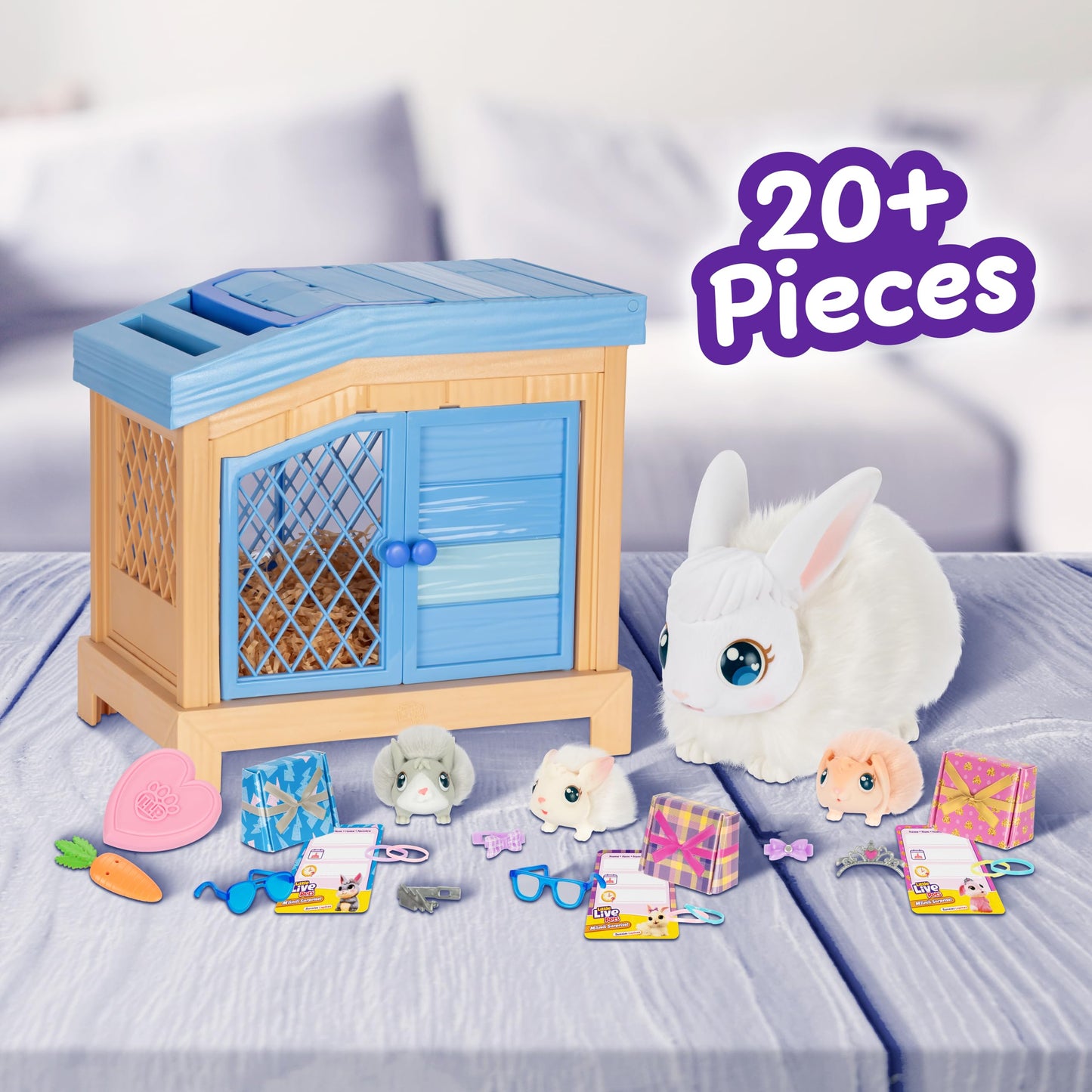 Little Live Pets Mama Surprise Iepuras, 3 pui, 20+ sunete