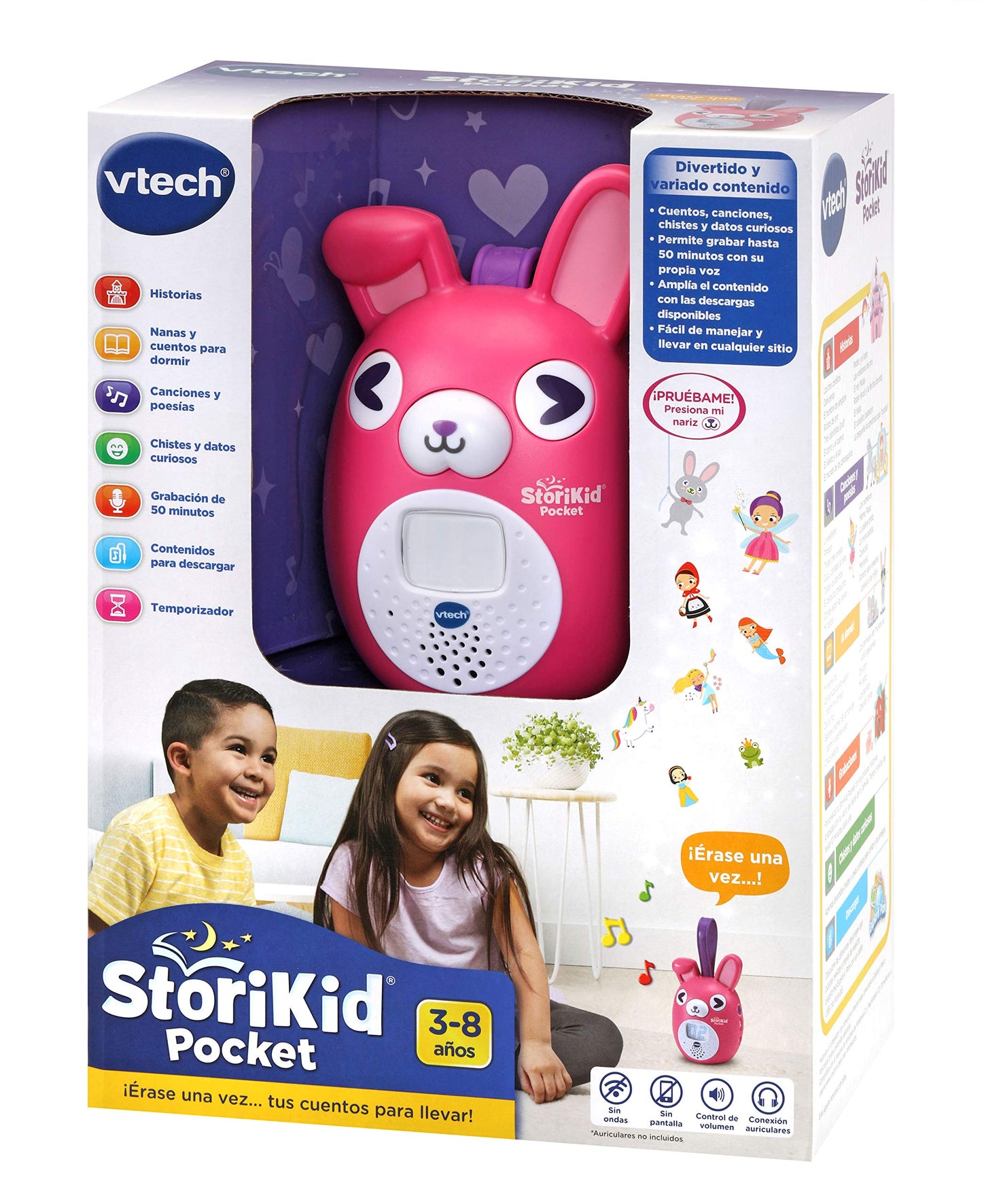 VTech StoriKid Pocket Povestitor, roz (versiune spaniola)