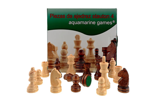 Jocuri Aquamarine CP029A Piese de șah Schach STAUTON 4 FSC 100% Figurine de șah, Diverse