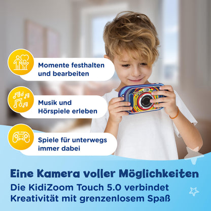 Vtech KidiZoom Touch 5.0 Camera digitala touchscreen, albastru