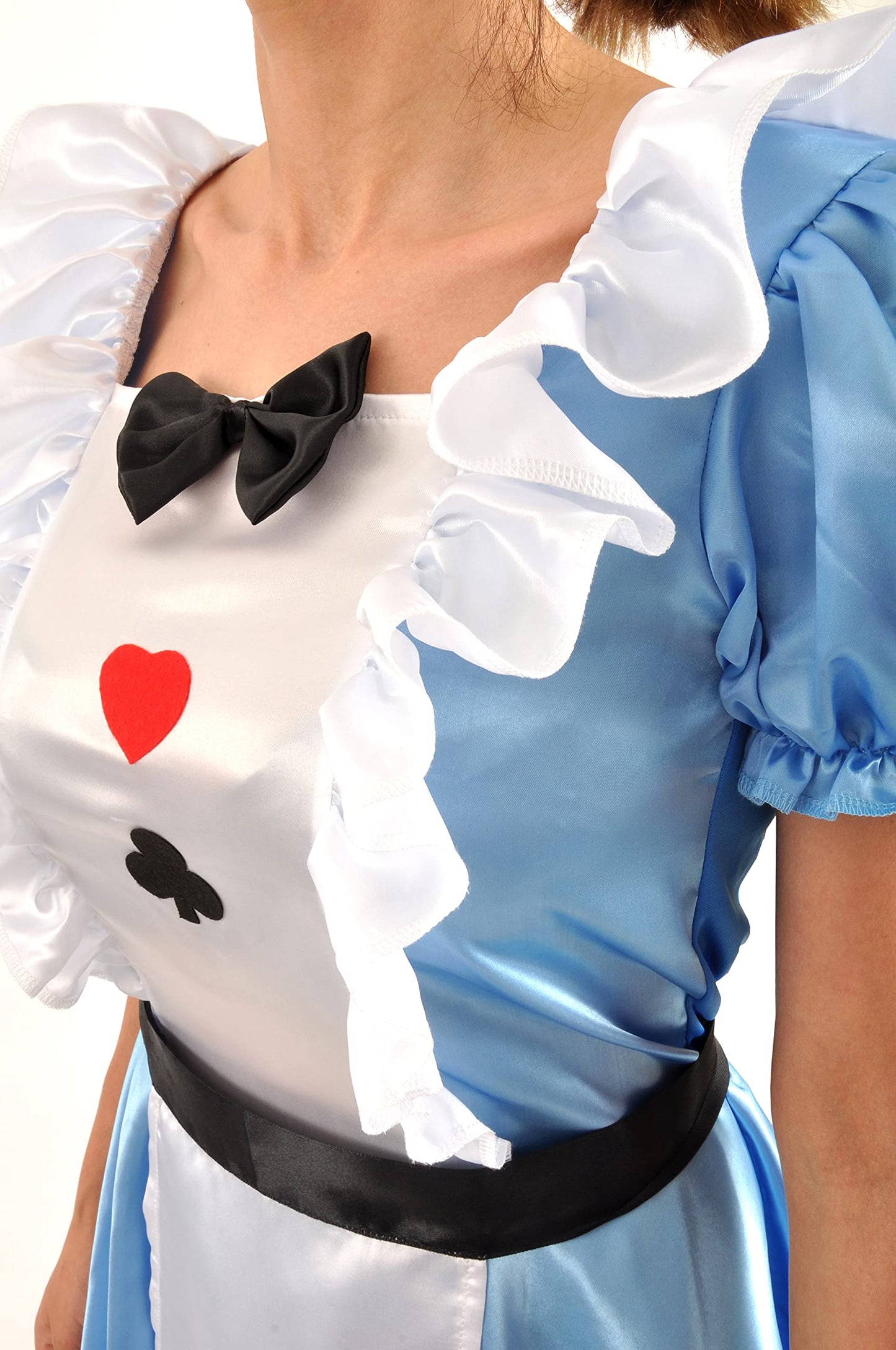 Ciao Alice Wonderland Costum de carnaval pentru femei și adulți, o mărime, albastru cer, alb, negru, roșu