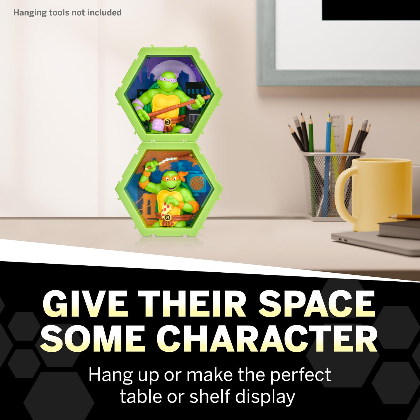 WOW! PODS - Figurina Bobble-head 4D Ninja Turtles Michelangelo, Colectionabile Unic, Se Expune pe Perete sau Pe Raft, Serie 1 nr. 432