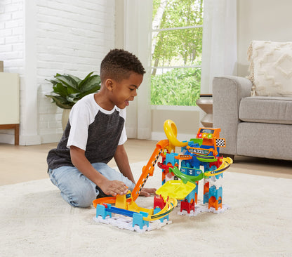 VTech Marble Rush - Set de Curse M200 E – Pista interactivă cu lumini și sunete, elemente captivante și opțiuni de construcție – Pentru copii de 4-12 ani