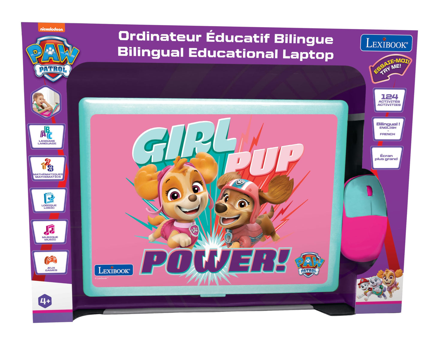 Lexibook JC598PAGi1 Laptop educativ Paw Patrol, 124 activități