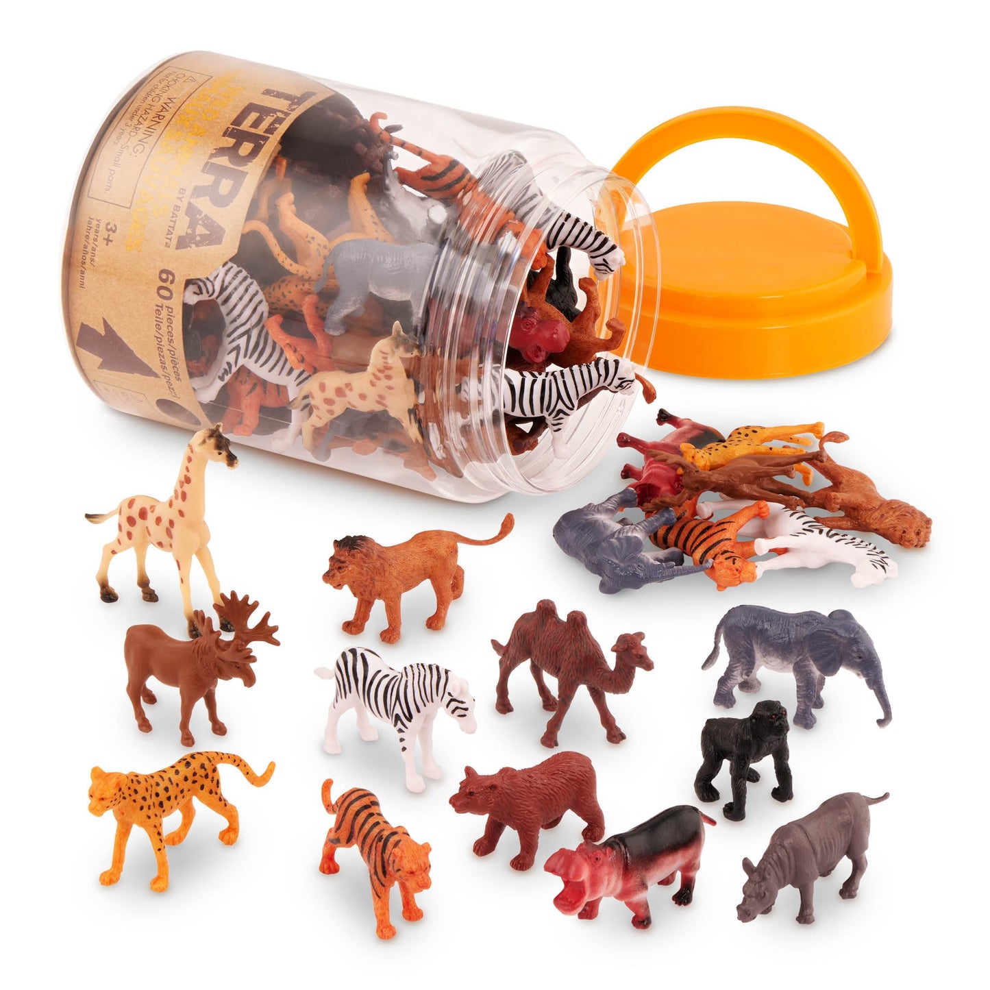 Terra by Battat Set 60 figurine animale sălbatice, 3+ ani