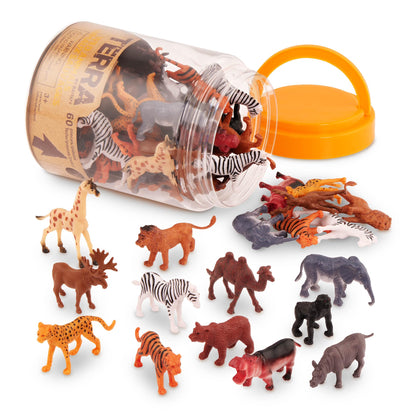 Terra by Battat Set 60 figurine animale sălbatice, 3+ ani
