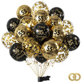 Yiran Set 15 Baloane Aniversare 55 Ani, negru/auriu