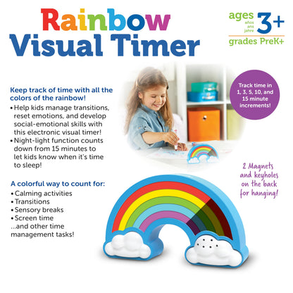Learning Resources Ceas vizual Timer Curcubeu, 3+ ani