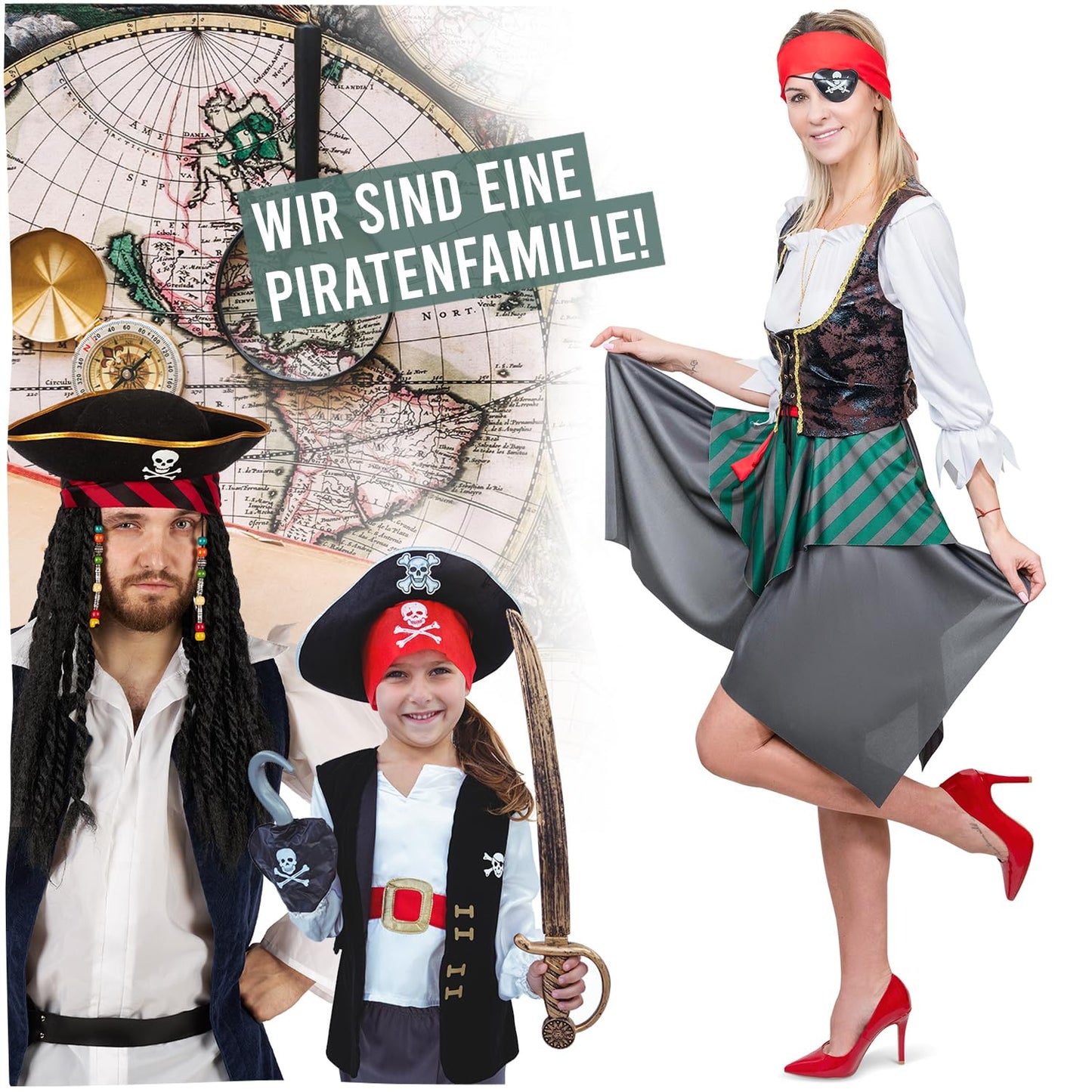 Festicy Costum Pirat Femei Set Complet, Marime M