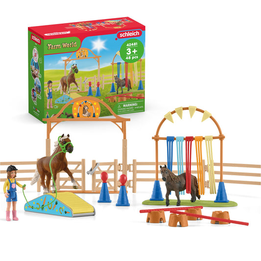 Schleich Farm World Set de joacă Pony Agility Starter cu 48 piese pentru copii de la 3 ani