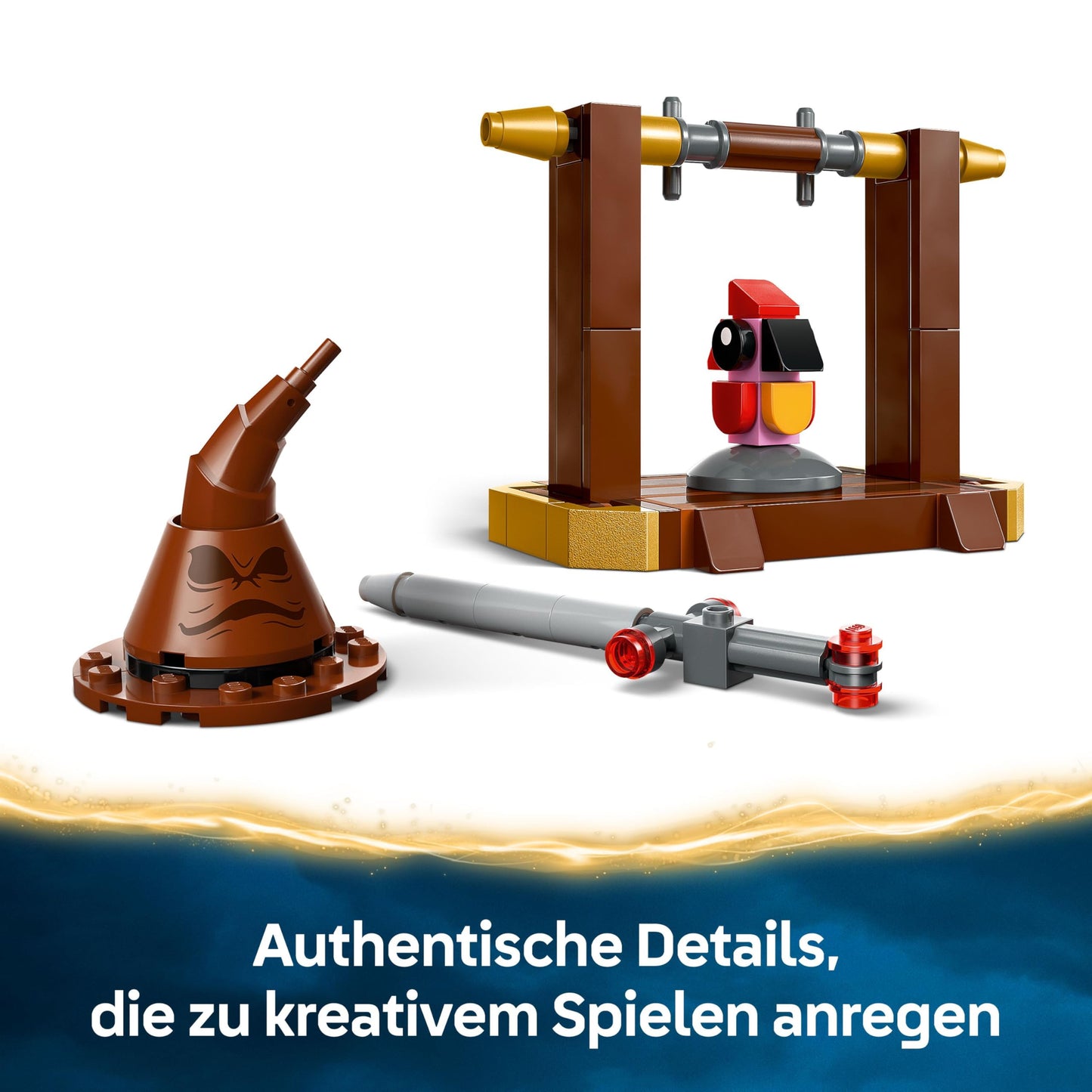 LEGO Harry Potter Fawkes: Jucărie Dumbledore's Phoenix cu Pălăria Vorbitoare, Sabia Gryffindor & Baby Fawkes – 76448