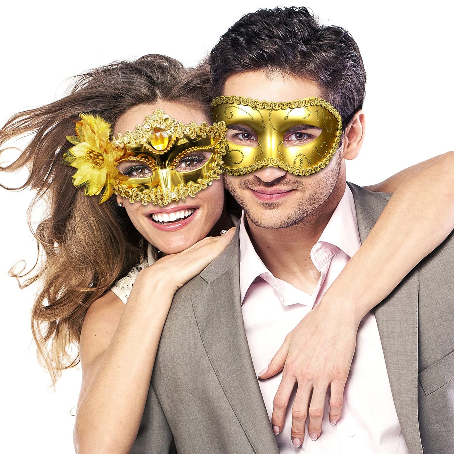 OIDEA Set 2 masti venetiene florale pentru bal