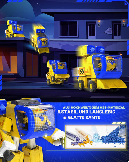 Super Wings EU750322 Figurina de joacă transformabilă New Robot Suit Donnie 23 cm pentru copii (galben)