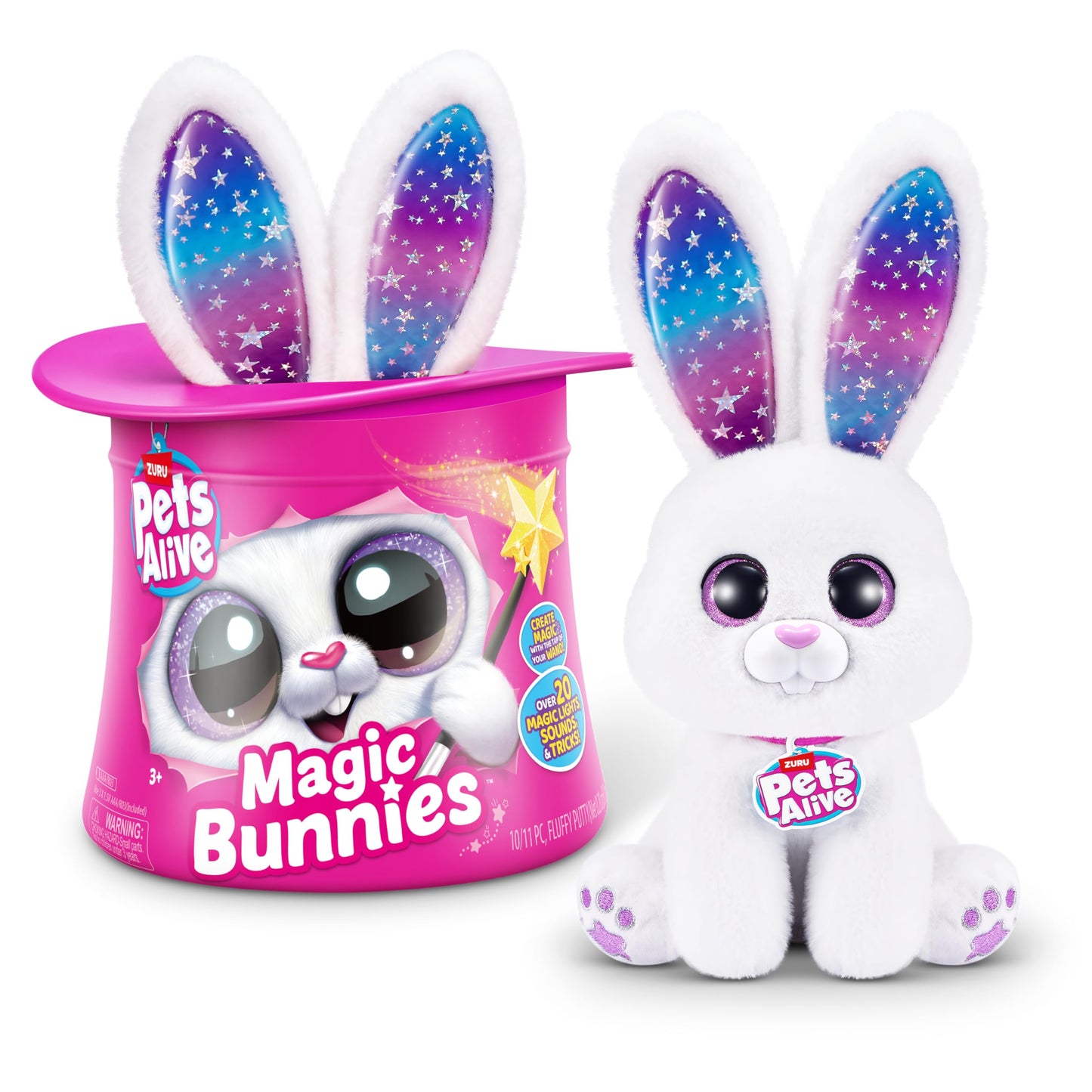 Iepurașul Alb Magic Pets Alive 9549B, ZURU, 32 cm