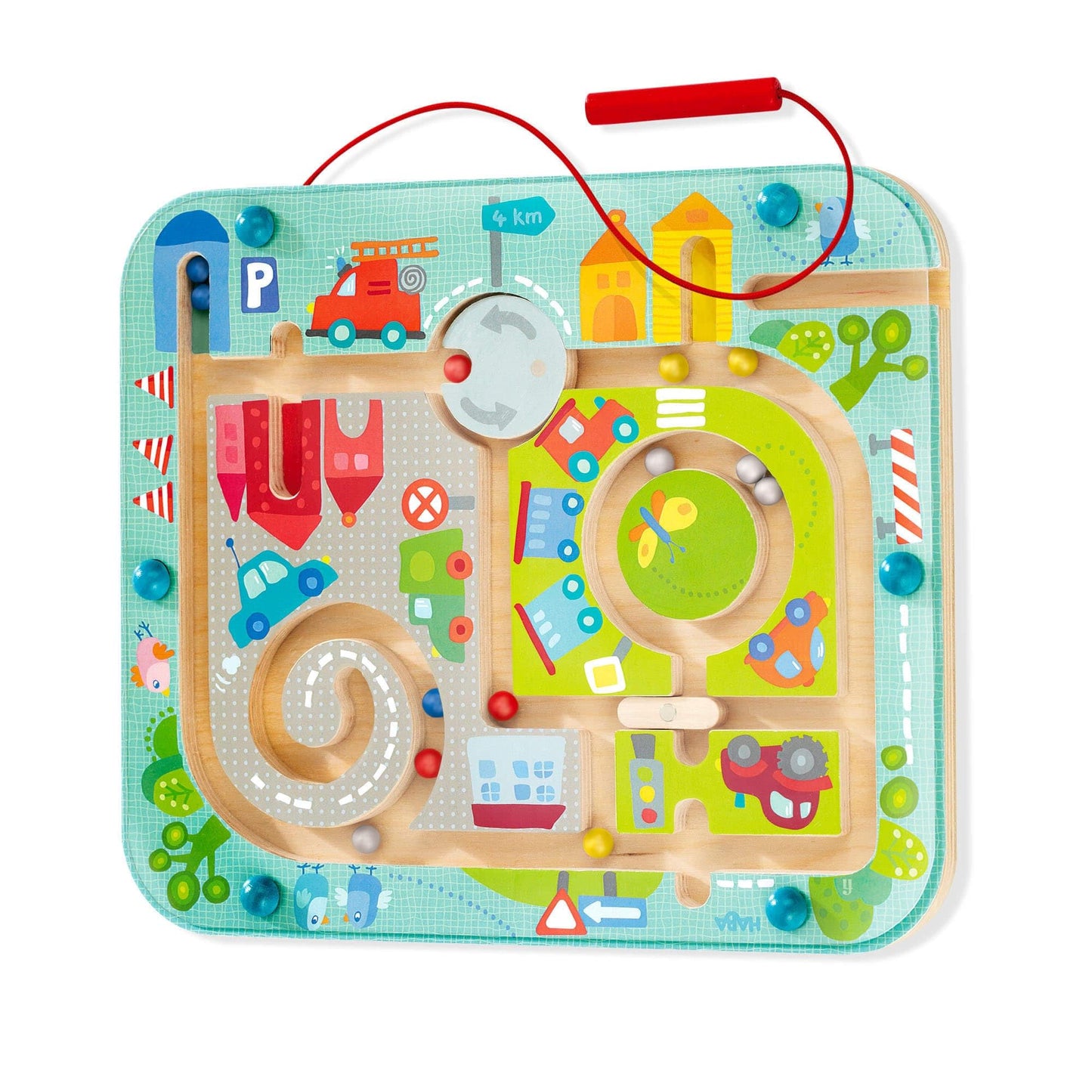 HABA Joc magnetic Labirint urban din lemn, 2+ ani