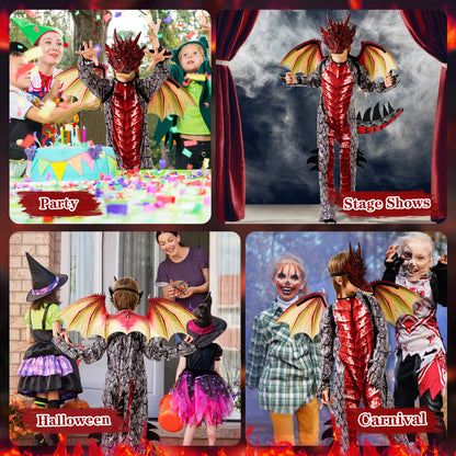 Ulikey Costum Dragon Copii cu Aripi și Mască