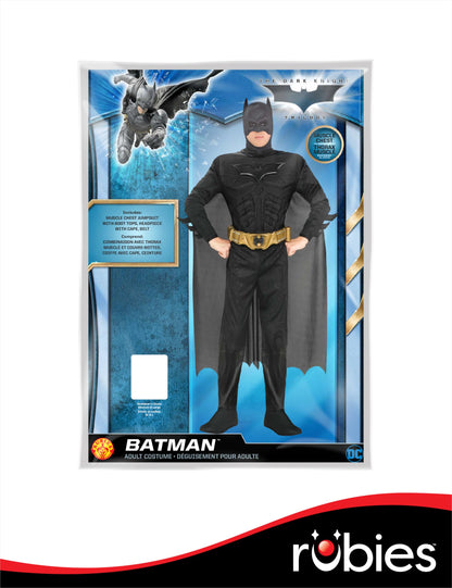 Costum Deluxe Batman pentru adulți Rubie's 3 880671 XL, Mărime XL, Negru, Halloween