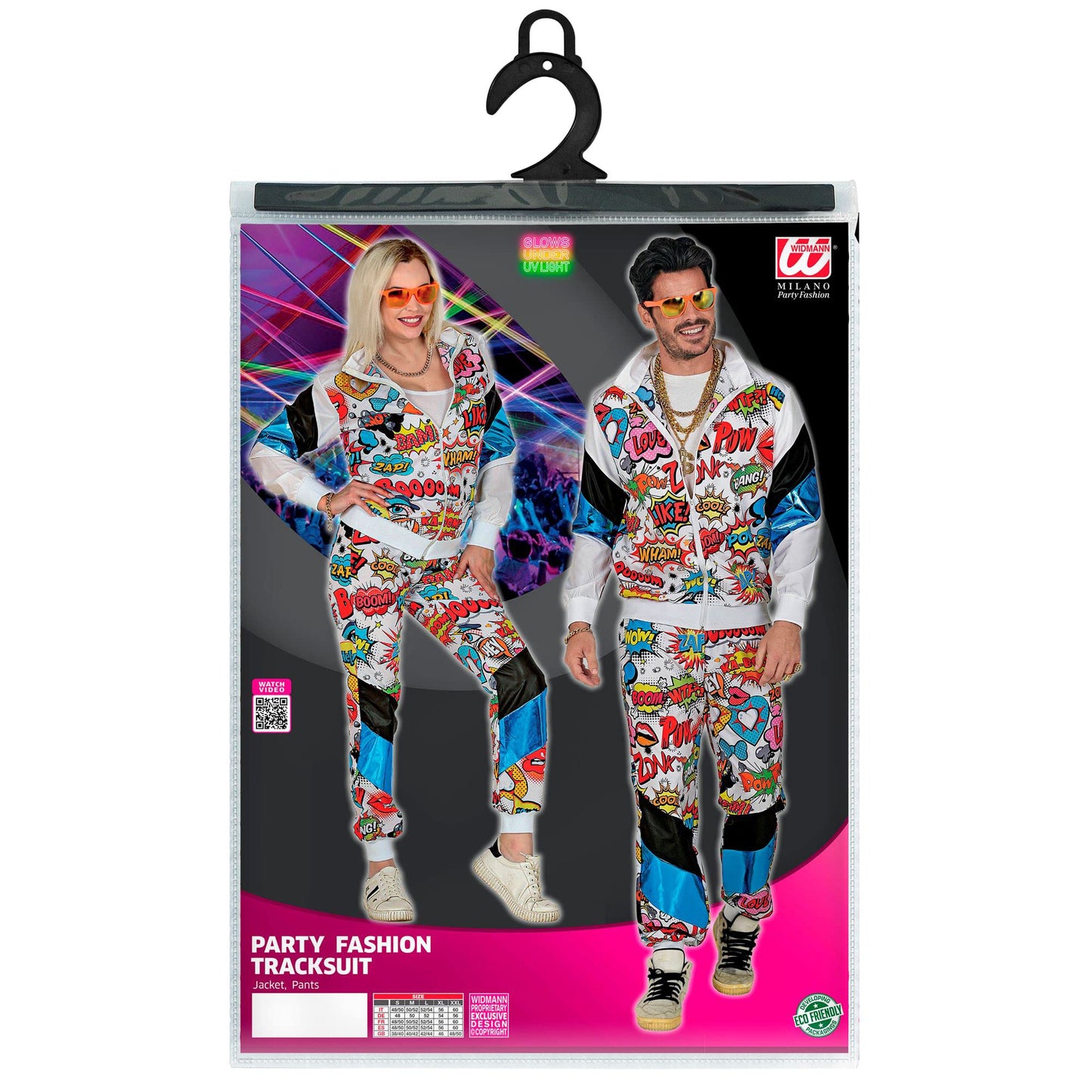 W WIDMANN MILANO Fashion de Petrecere - Costum Anii '80, Jogging, Stil Retro, Pop Art, Comic