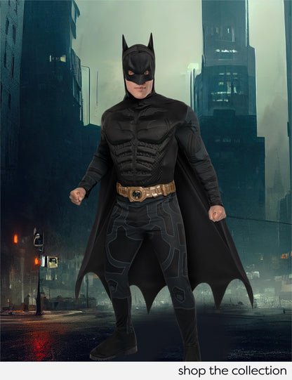 Costum Deluxe Batman pentru adulți Rubie's 3 880671 XL, Mărime XL, Negru, Halloween