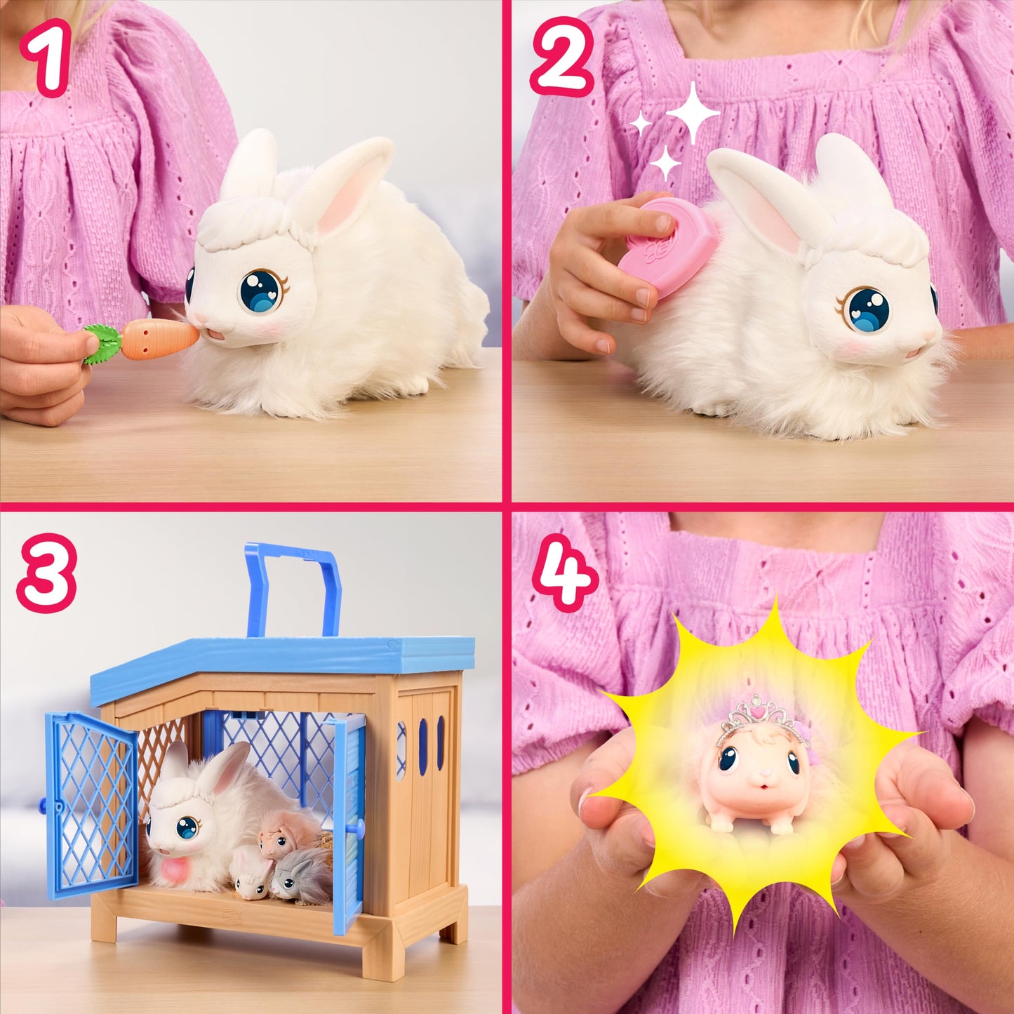 Little Live Pets Mama Surprise Iepuras, 3 pui, 20+ sunete