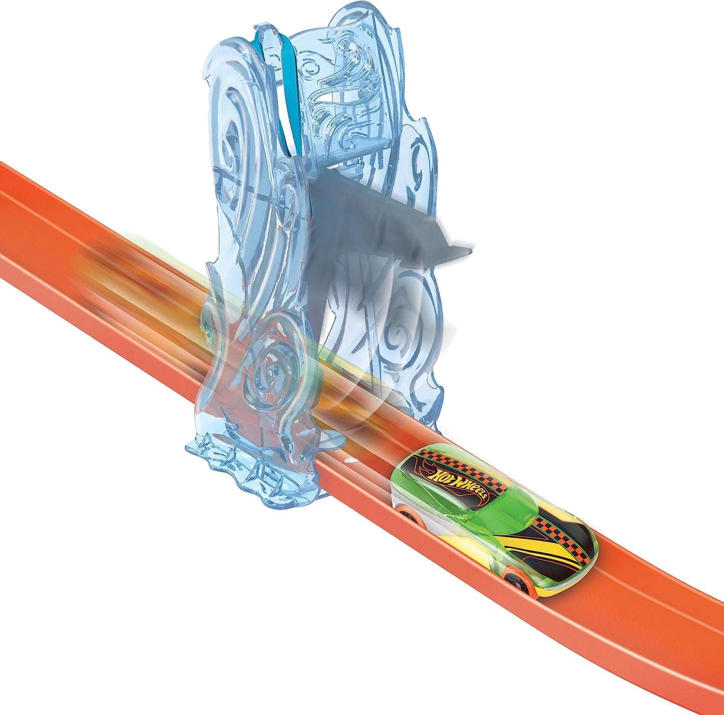 Set de Start Hot Wheels Track Builder - Pista cu Cădere Liberă, Cutie Modulară de Depozitare, Rampă de Cădere, Flipper, pentru Copii de la 4 Ani, HNJ67