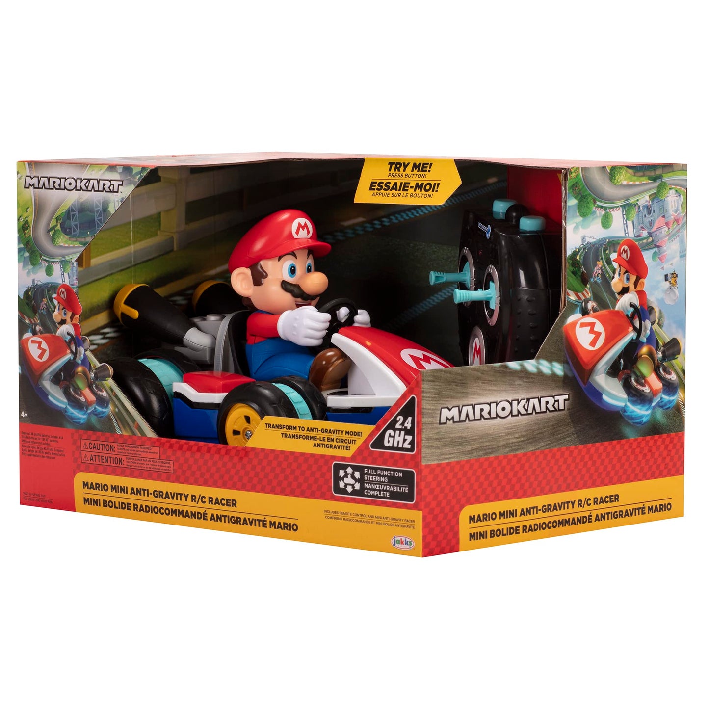 Nintendo Super Mario – Masinuta cu Telecomandă Mario Kart cu Mod Antigravitație – Realizează Acrobatii, Derapaje, Trucuri și Rotiți de 360 de Grade Masina RC