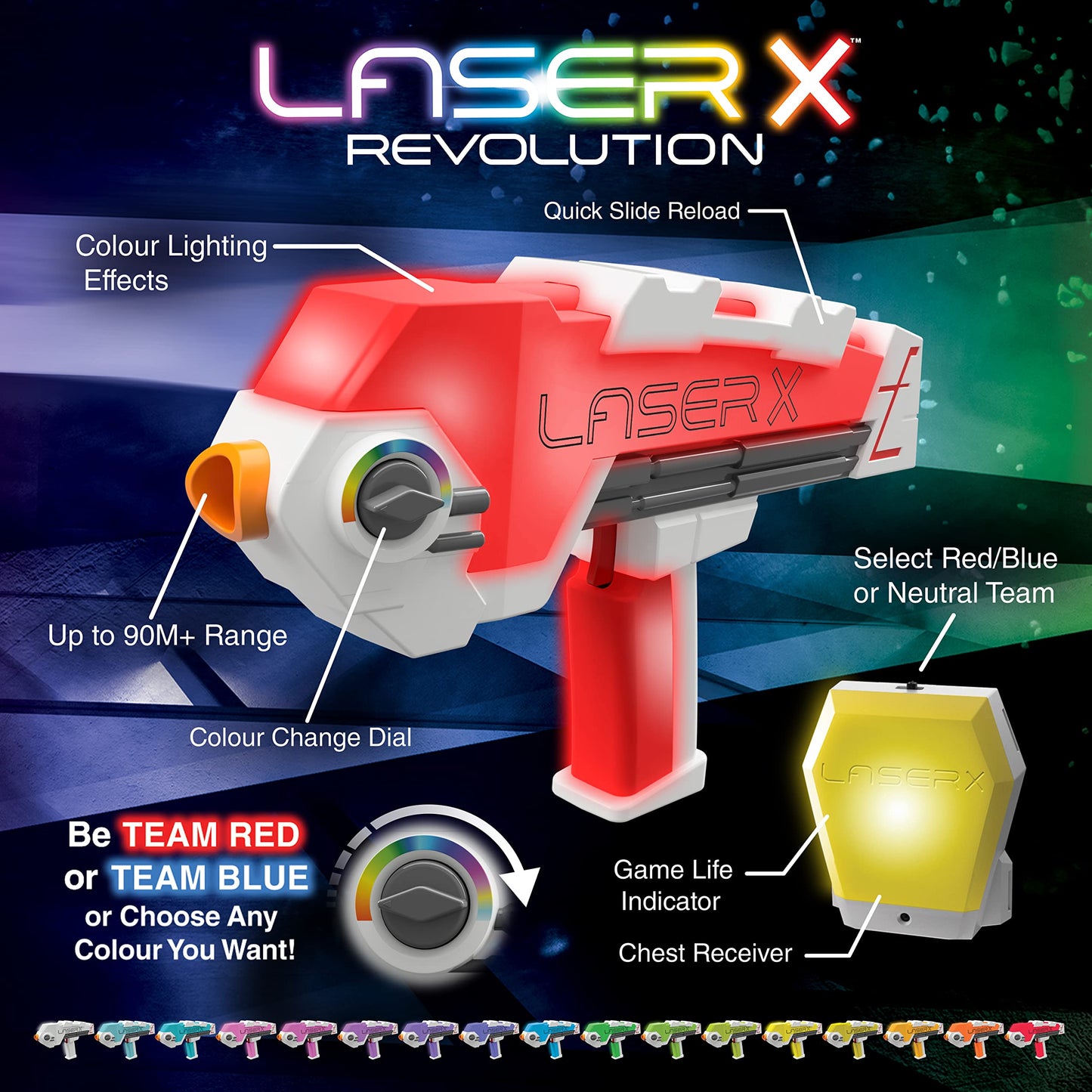 Set de blasteri pentru 2 persone - Laser Tag. 2 blasteri si 2 indicatori. Laser X Revolution