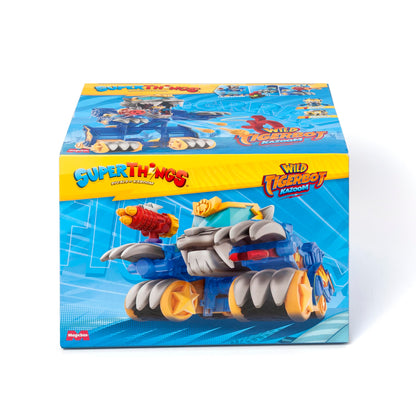 SUPERTHINGS Wild Tigerbot Kazoom – Robot Tigru Transformabil. Robotul se transformă într-un vehicul. Include 1 Wild Kid și 1 Wild SuperThing