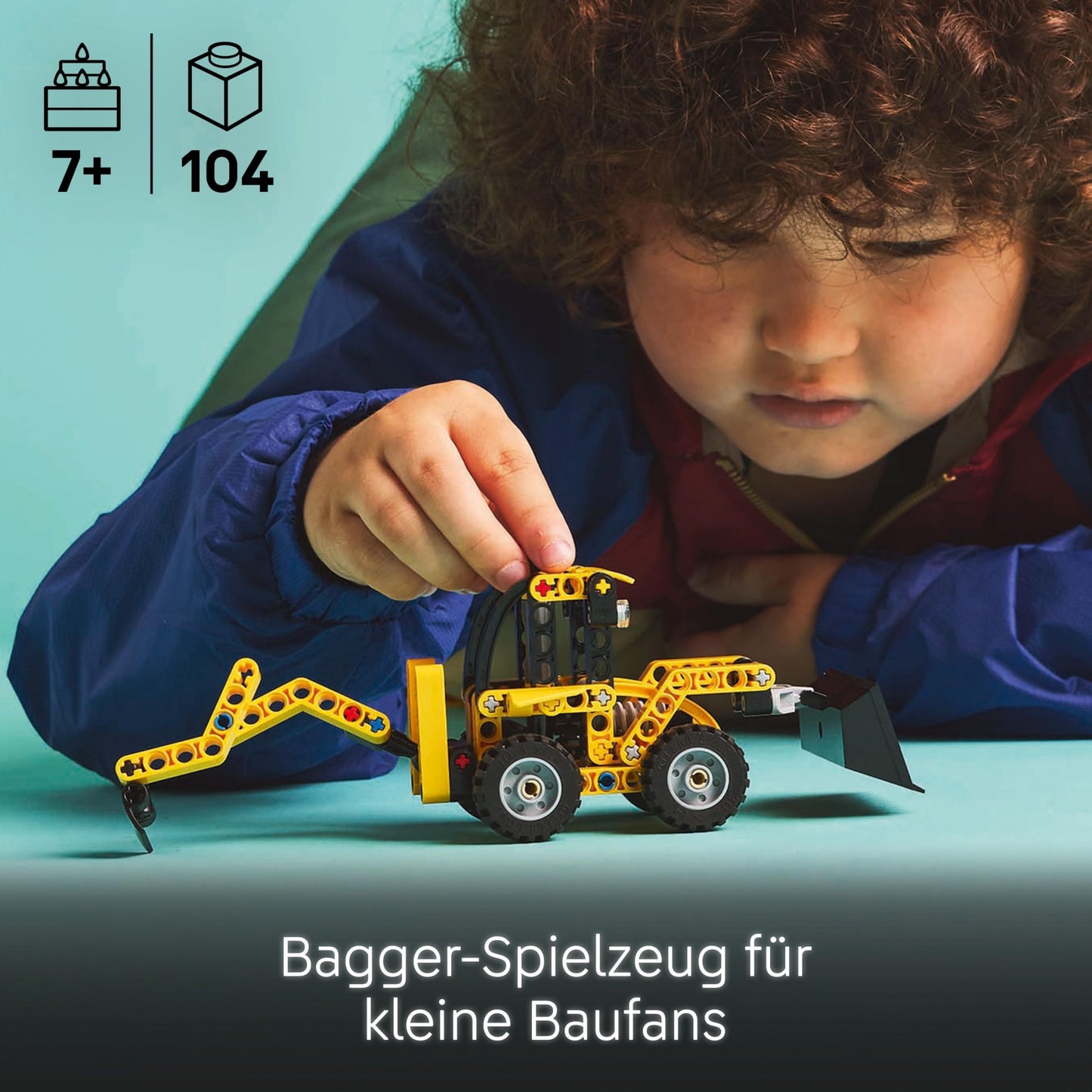 LEGO Technic Baggerlader - Set de jucărie pentru băieți și fete de la 7 ani, vehicul cu excavator, șape și braț 42197