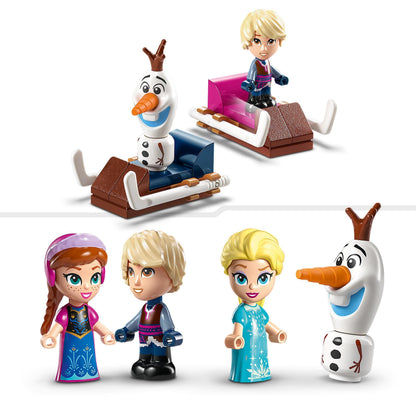 LEGO Disney Princess - Caruselul magic al Annei și Elsei, jucărie inspirată de Palatul de Gheață Frozen, cu 3 figurine iconice și figura lui Olaf 43218