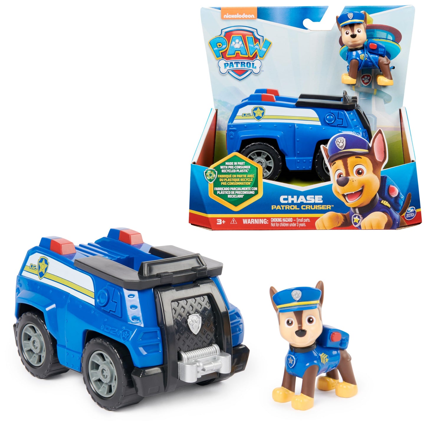 PAW PATROL Sustainable Basic Vehicle Set de joacă poliție cu figurina Chase 3+ ani