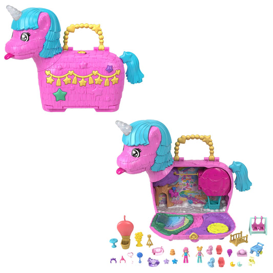 Polly Pocket Unicorn Partyland Set joacă, 25+ accesorii