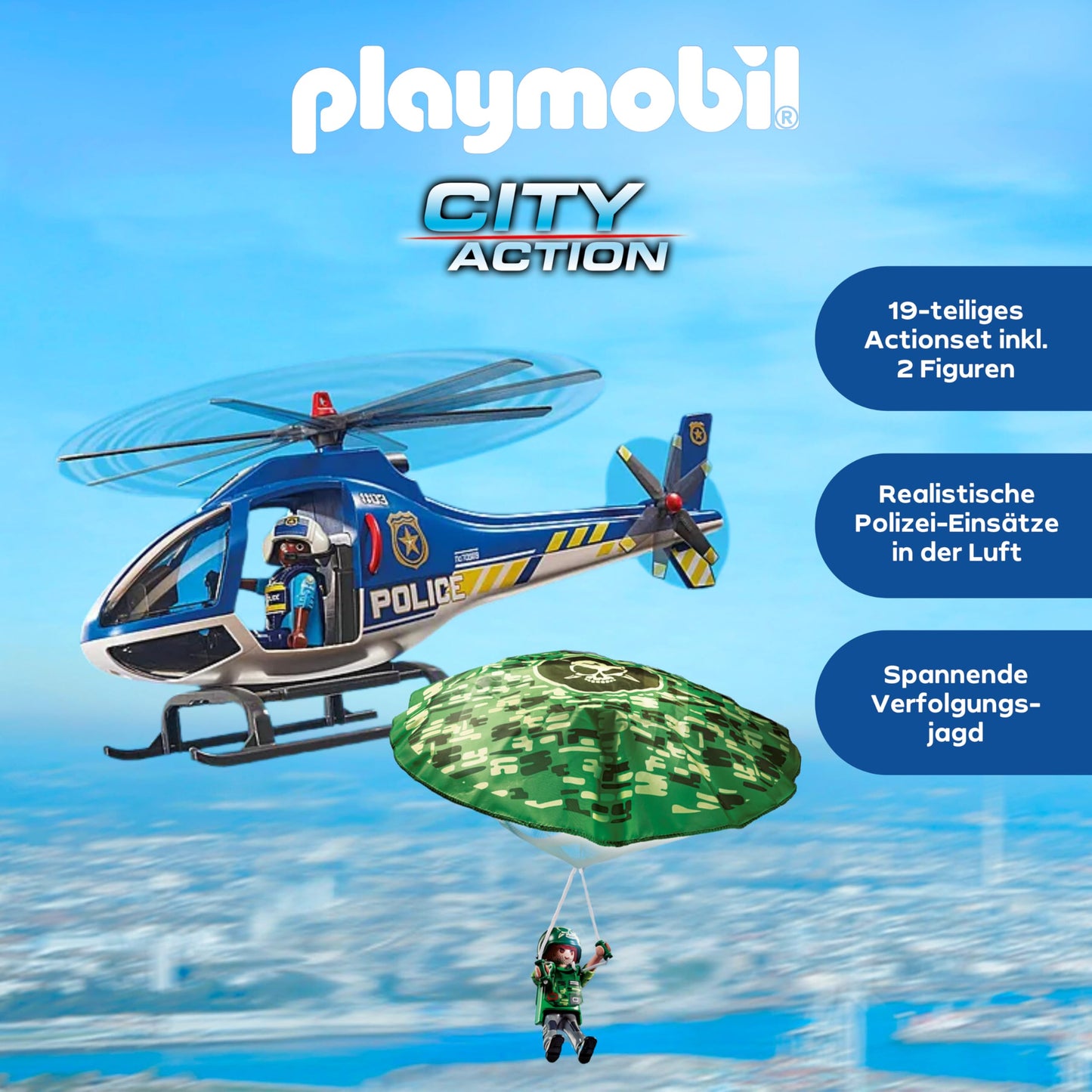 PLAYMOBIL | Acțiune în Oraș | Helicopter de Poliție 70569