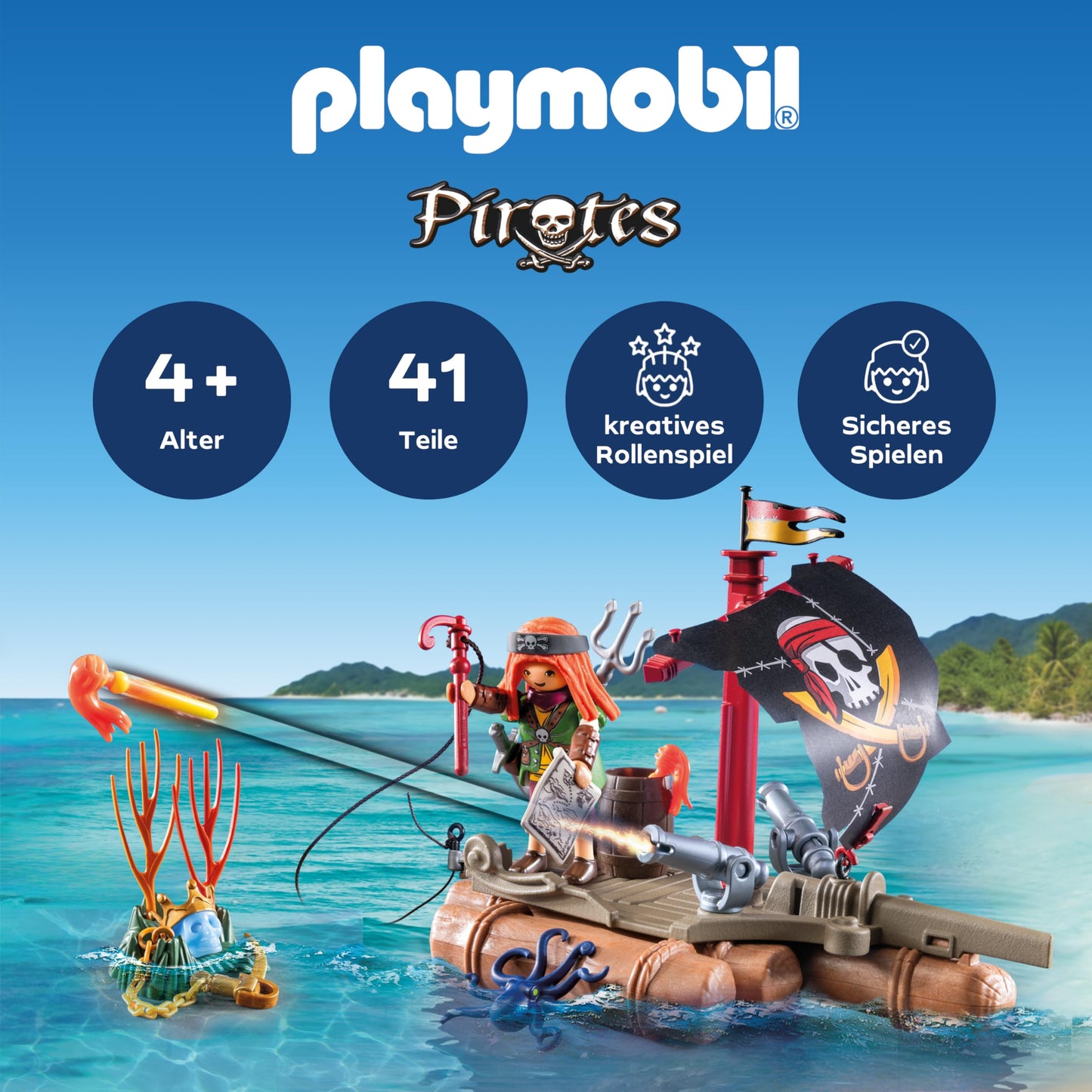 PLAYMOBIL 71794 Pluta Piraților cu Figurine, 4+ ani
