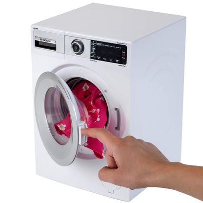 Mașină de spălat Theo Klein 9213 Bosch | 4 programe de spălare și sunete originale | Funcționează cu și fără apă | Jucărie pentru copii de la 3 ani