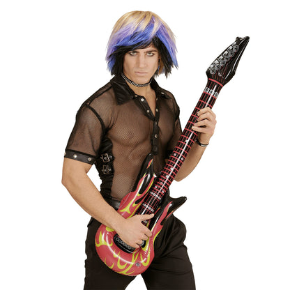 W WIDMANN MILANO Party Fashion Chitară gonflabilă Accesoriu costum cu curea de umăr Instrument de carnaval