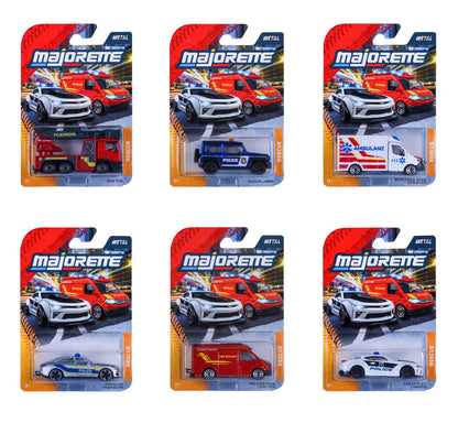 Majorette Auto Rescue Premium Set de jucărie cu 1 mașinuță metalică de intervenție cu rulare liberă și piese mobile, 3+ ani