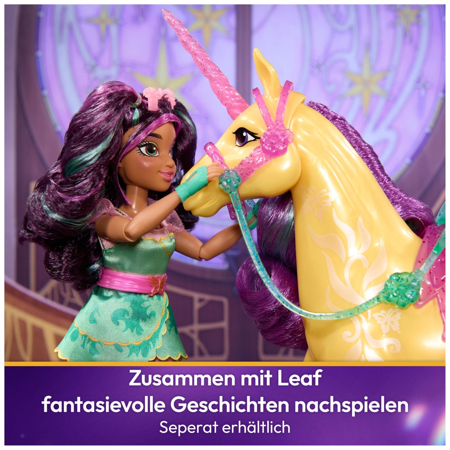 Unicorn Academy Ava Păpușă de îmbrăcat cu păr natural și accesorii 24 cm de la 4 ani