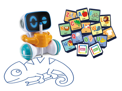 VTech Codi, robotul malefic inteligent – prieten interactiv care se mișcă singur și desenează cu stiloul din mână – pentru copii de 4-8 ani
