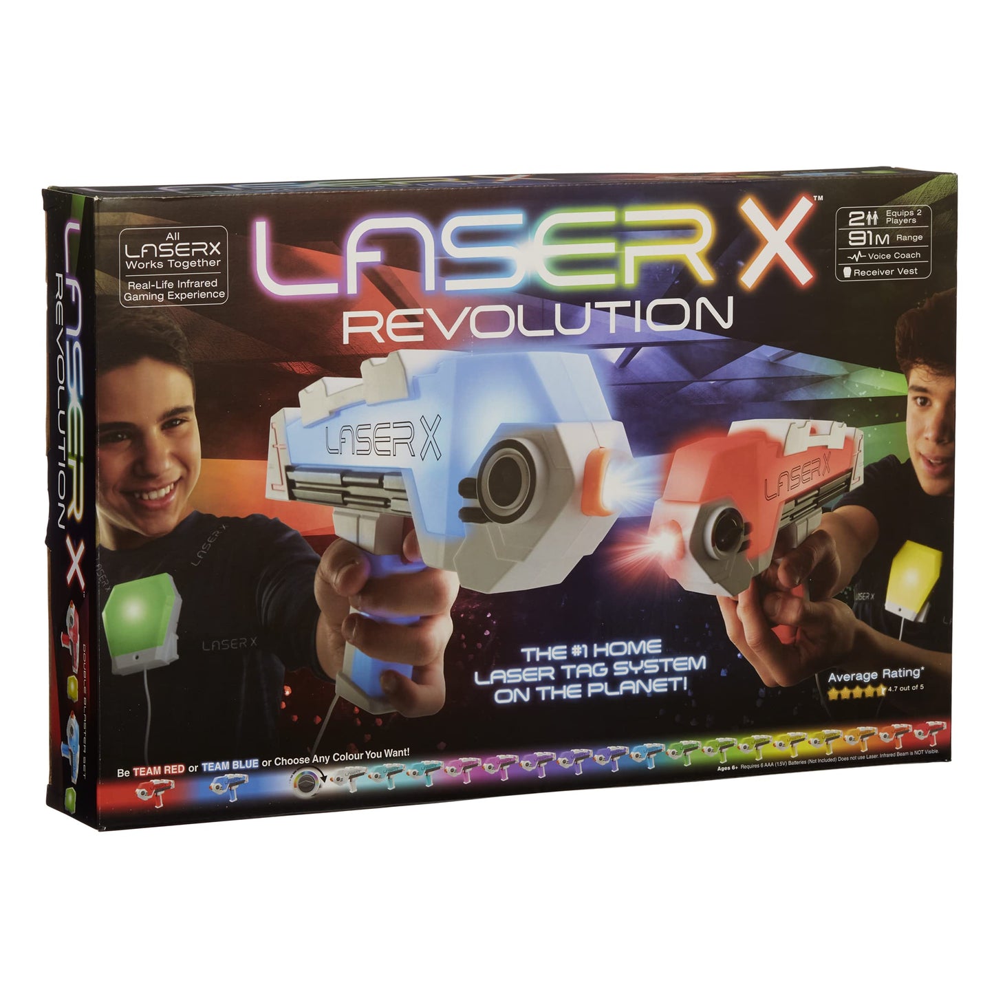Set de blasteri pentru 2 persone - Laser Tag. 2 blasteri si 2 indicatori. Laser X Revolution
