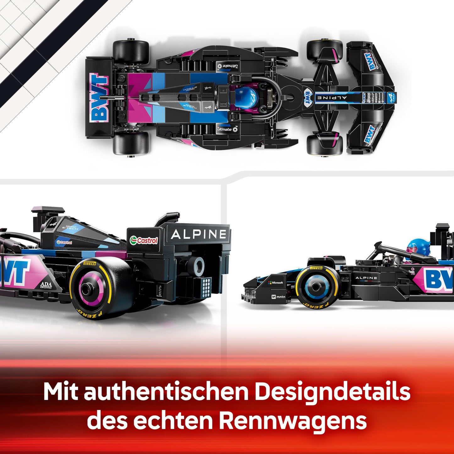 LEGO Speed Champions A524 Set de construcție Mașină de curse Alpine F1 cu 258 piese de la 10 ani