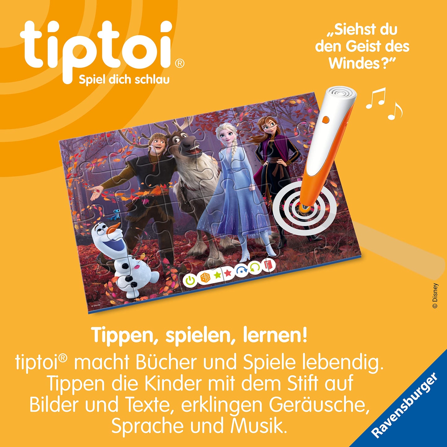 Ravensburger tiptoi Puzzle Regatul de Gheata, 2x24 piese, 4+ ani