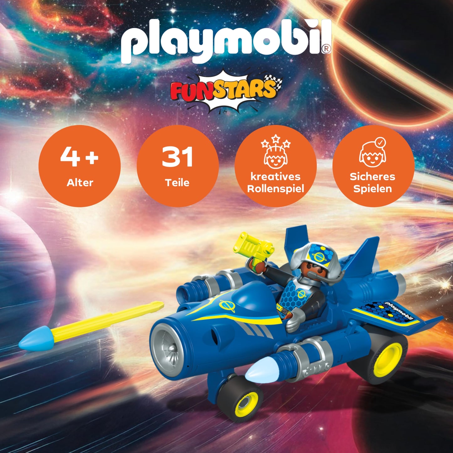 Playmobil 71717 Jet Spațial Fun Stars, 4+ ani