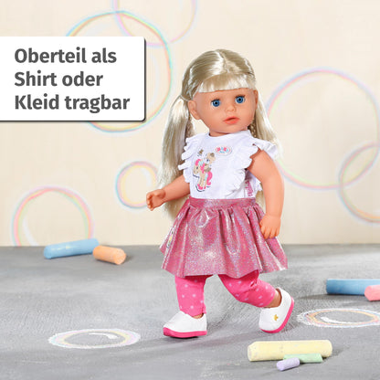 BABY Born Lieblingsoutfit Set de îmbrăcăminte 2 în 1 cu tricou și colanți pentru păpuși de 36 cm