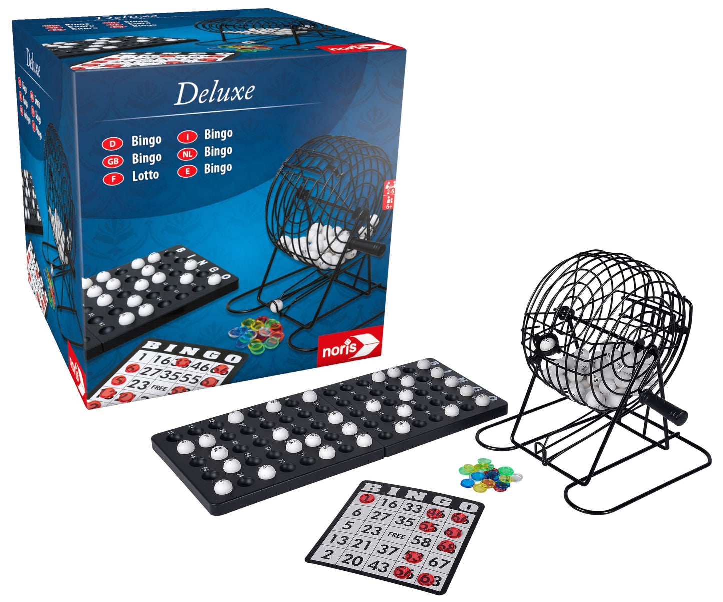Noris Deluxe Bingo cu tambur, 90 bile, 6+ ani
