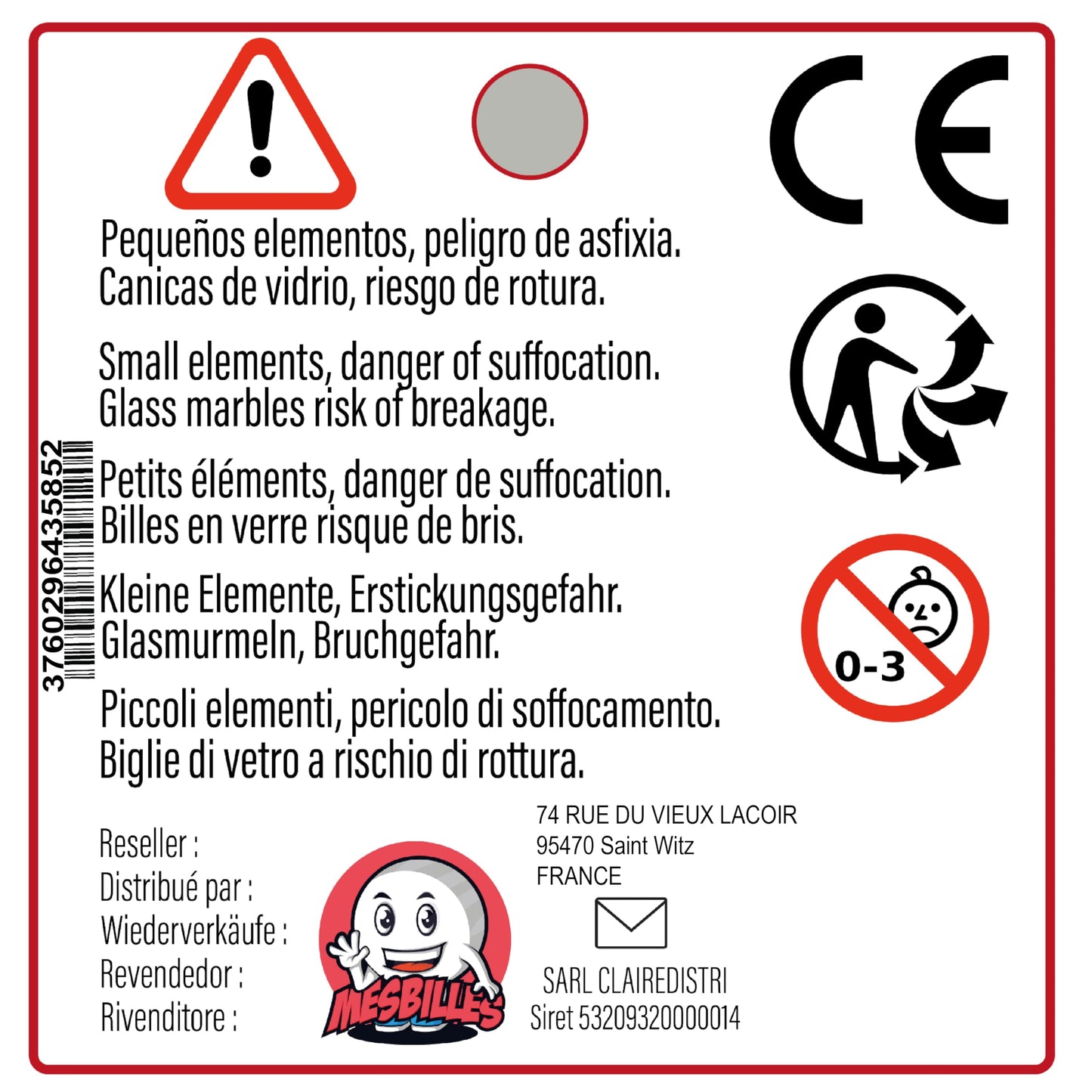 MesPerles – 10 Bile din Sticlă – 9 Bile și 1 Capac