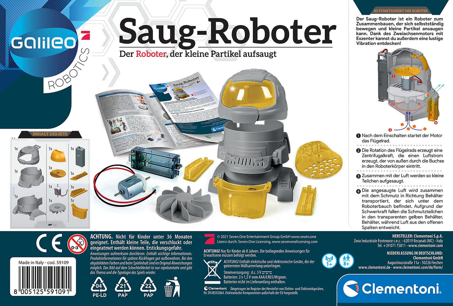 Clementoni Galileo 59109 Robot Săpător kit electronic, 8+ ani
