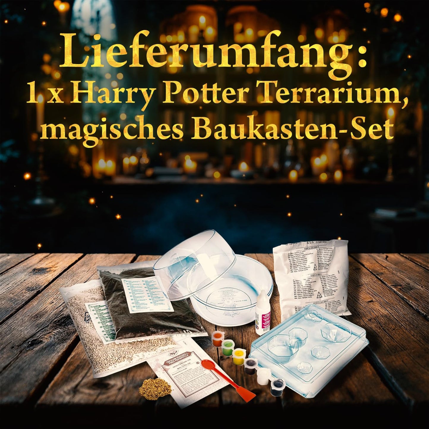 Clementoni Harry Potter Terrarium - Set cu accesorii pentru un mini ecosistem terariu - Jucărie pentru cultivarea plantelor - Kit pentru fanii lui Potter, 7 ani+, 19248