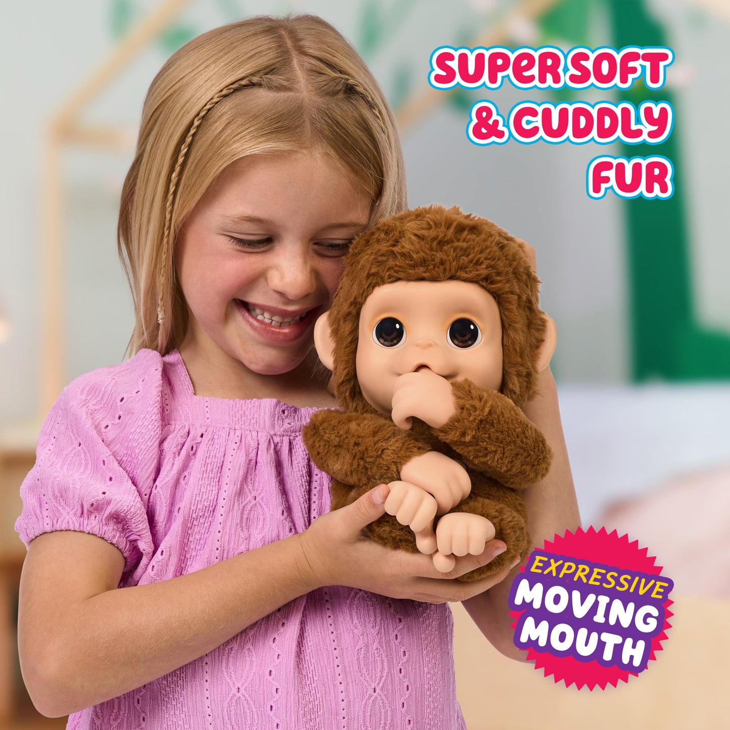 Little Live Pets Baby Monkey Mango, 50+ sunete, 4+ ani