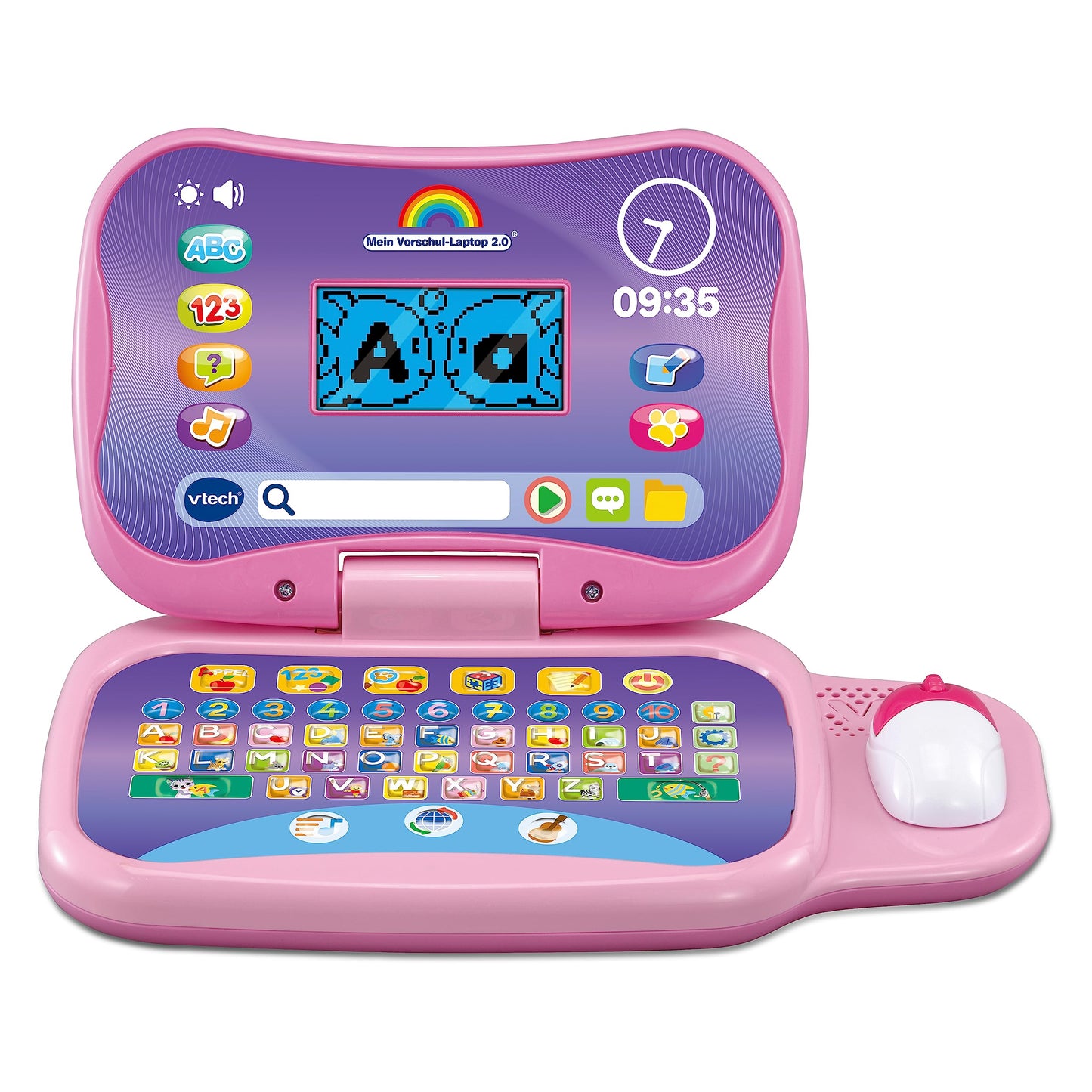 VTech Lernlaptop Laptop educațional cu ecran LCD, activități și moduri de joc pentru preșcolari (roz)